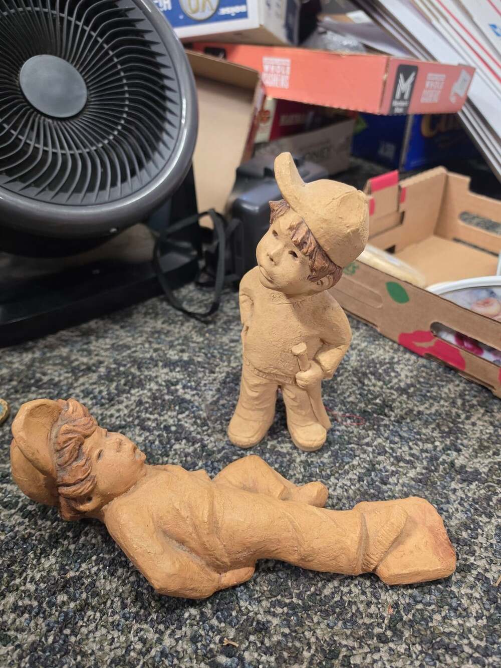 Lee Bortin Original Baseball Boy Clay Figurine